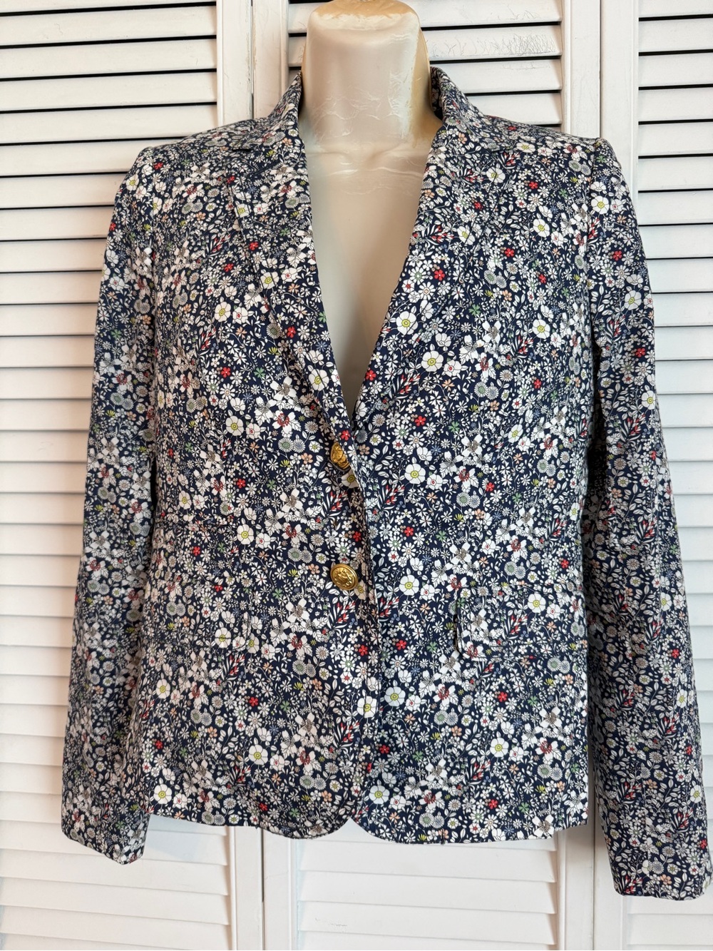 J.Crew Womens Liberty Art Fabrics Schoolboy Blazer Size 2 June's Meadow Floral